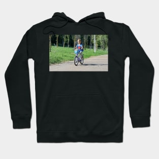 Child Little Girl Bicycling Hoodie